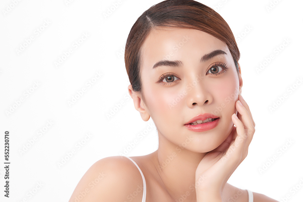 Beautiful young asian woman with clean fresh skin on white background, Face care, Facial treatment, Cosmetology, beauty and spa, Asian women portrait. Beautiful young asian woman with clean fresh skin on white background, Face care, Facial treatment, Cosmetology, beauty and spa, Asian women portrait.