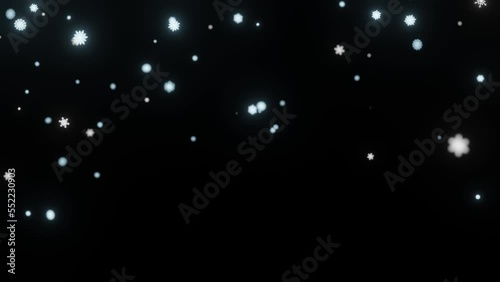 glow snowflake fall in balck bg