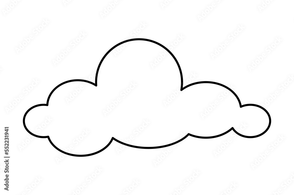 Cloud line icon. Graphic element for printing on fabric. Minimalistic creativity and art. Logotype for company or organization. Tenderness, love and dream concept. Cartoon flat vector illustration Cloud line icon. Graphic element for printing on fabric. Minimalistic creativity and art. Logotype for company or organization. Tenderness, love and dream concept. Cartoon flat vector illustration