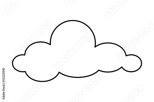 Cloud line icon. Graphic element for printing on fabric. Minimalistic creativity and art. Logotype for company or organization. Tenderness, love and dream concept. Cartoon flat vector illustration