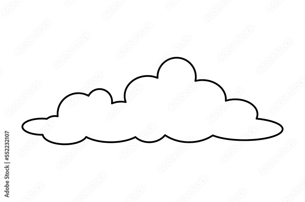Cloud line icon. Graphic element for website, minimalistic logotype for company or organization. Aesthetics and elegance. Creativity and art. Dream and tenderness. Cartoon flat vector illustration