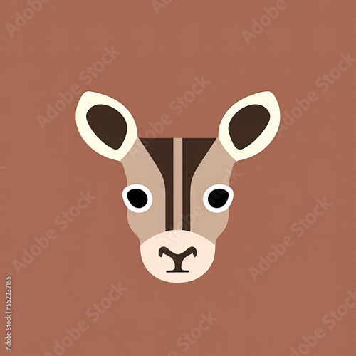 Icon of Baby Animal. Minimalist Isotype Design. 2D Flat Simplified Style. Copyspace for TEXT photo