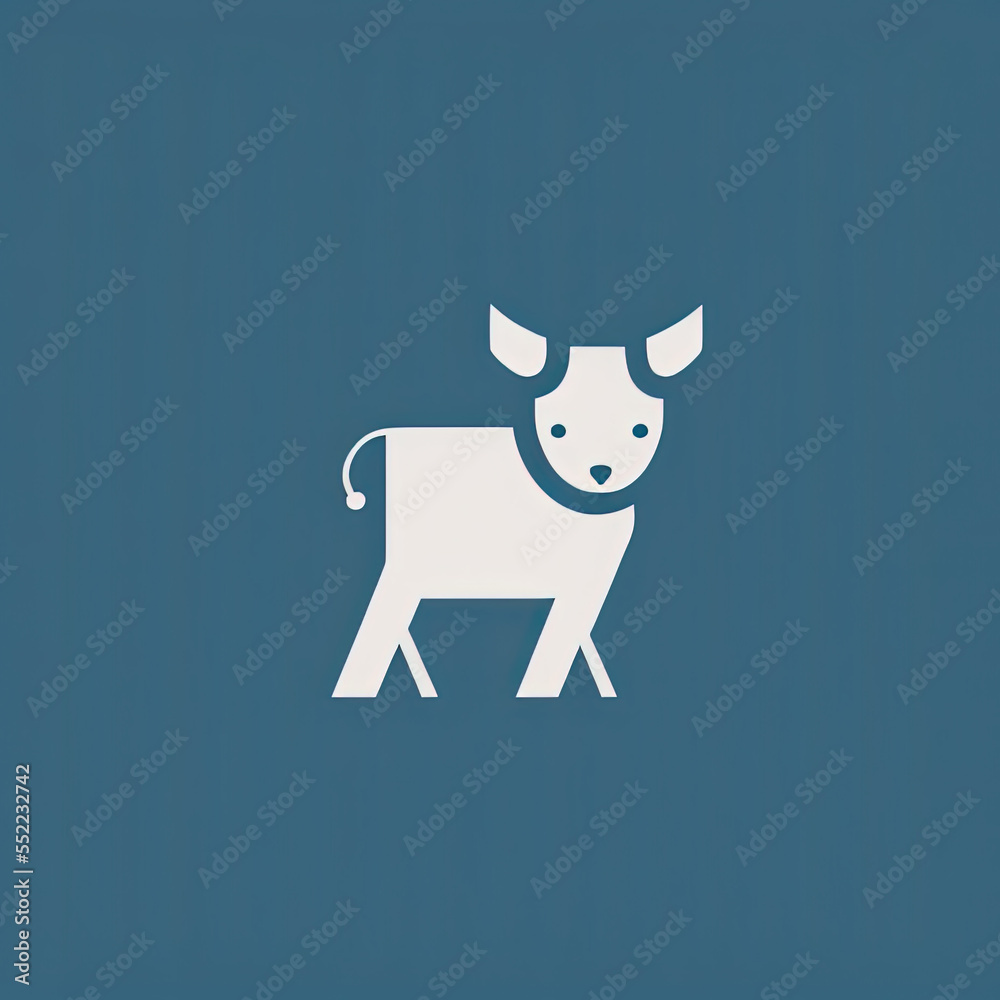 Fototapeta premium Icon of Baby Animal. Minimalist Isotype Design. 2D Flat Simplified Style. Copyspace for TEXT