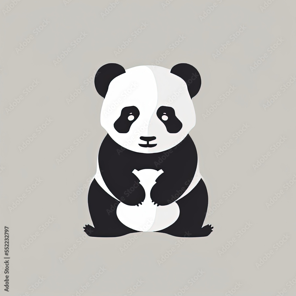 Fototapeta premium Icon of Baby Animal. Minimalist Isotype Design. 2D Flat Simplified Style. Copyspace for TEXT