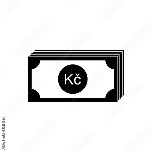 Czech Currency Icon Symbol, Czech Koruna, CZK Sign. Vector Illustration
