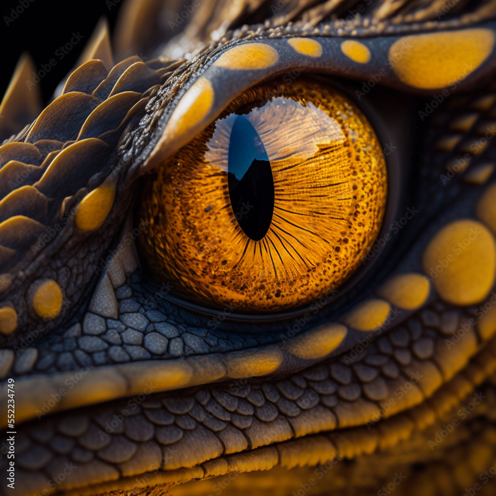 Fototapeta premium close up of an eye of a lizard backround,abstract,pattern,landscape