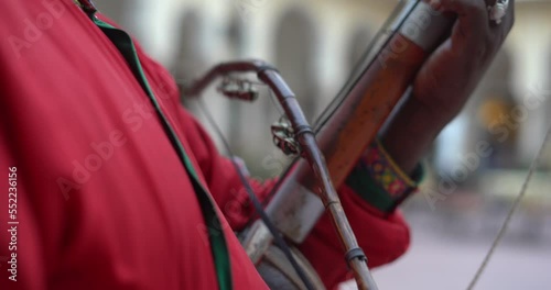 Ravanahatha Rajasthani musical instruments playing Padharo mhare Des song photo