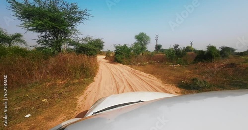 ranthambore national park safari road  Sawai Madhopur in Rajasthan car pov safari off raod photo