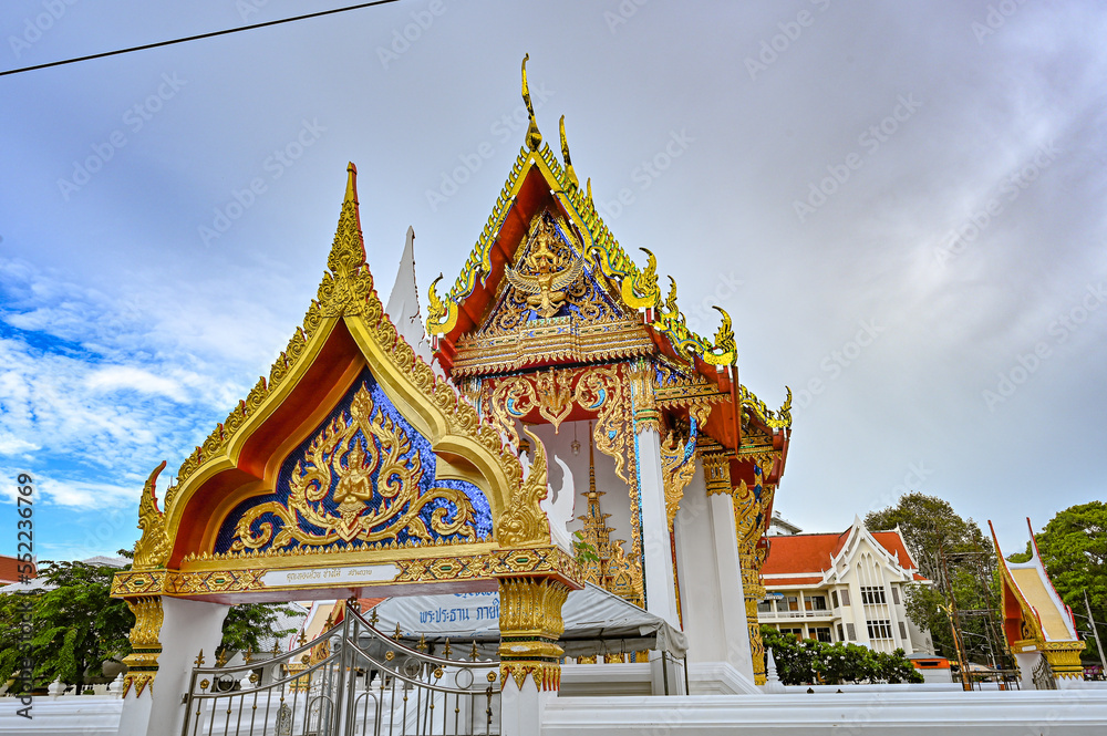  art on archway,Wat Chai Mongkhon is a third class royal temple in Ayutthaya provinch,thailand,Phra Buddha Chinnarat Temple.