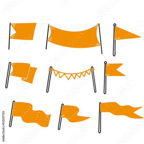hand drawn doodle flag garland and banner illustration vector