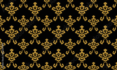 Damask Fleur de Lis pattern seamless vector background wallpaper Fleur de Lis pattern Scandinavian batik Digital texture Design for print printable fabric saree border.