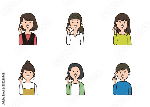 女性の表情アイコン　ポイント