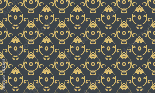 Damask Fleur de Lis wallpaper vector seamless pattern wallpaper Fleur de Lis pattern Scandinavian batik Digital texture Design for print printable fabric saree border.