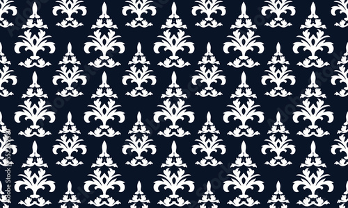 Damask Fleur de Lis vector seamless pattern background wallpaper Fleur de Lis pattern Digital texture Design for print printable fabric saree border.