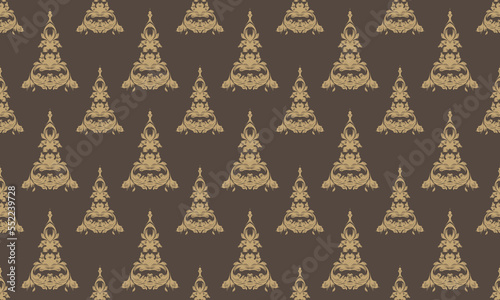 Damask Fleur de Lis vector seamless pattern background wallpaper Fleur de Lis pattern Scandinavian Digital texture Design for print printable fabric saree border.