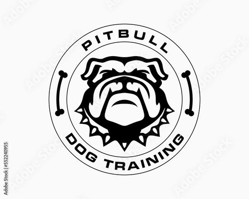Set Mascot Animal Dog Face Head Emblem Training Guard Retro Style Symbol Modern Brand Design Vector 