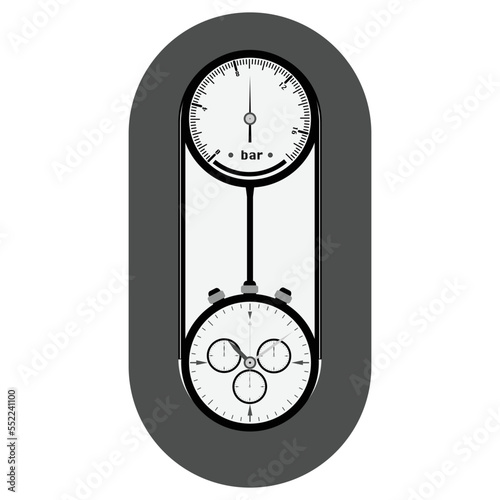 Pressure gauge icon making espresso Stock Illustration.