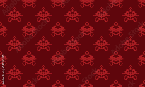 Damask Fleur de Lis pattern fabric vector seamless background wallpaper