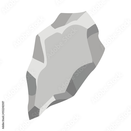 Ancient sharp stone for prehistoric people. Vector illustration of stone, bone and wood weapon for hunting animal isolated on white