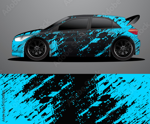 Rally car decal graphic wrap vector, abstract background
