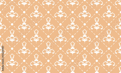 Damask Fleur de Lis pattern dress vector seamless background wallpaper