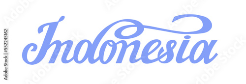 hand lettering inscription Indonesia, calligraphy vector illustration.