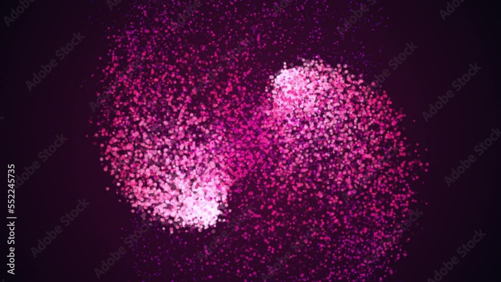 Seamless looping pink particles in 4K resolution