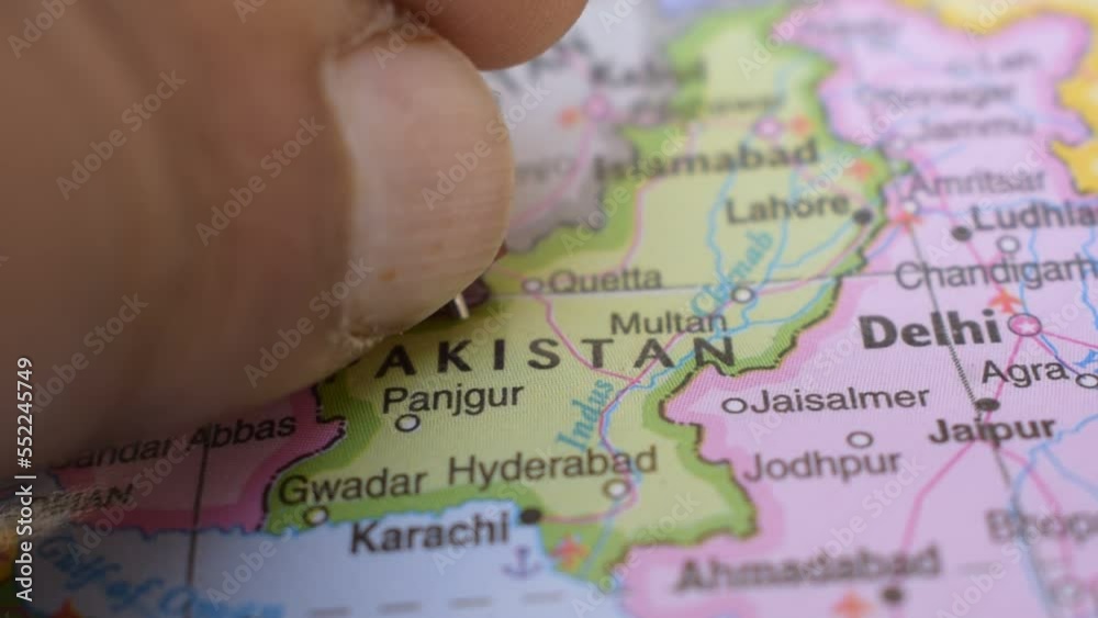 Travel Concept Push Pin Pointing on a Political Map Location of The Pakistan Travel Concept Push Pin Pointing on a Political Map Location of The Pakistan