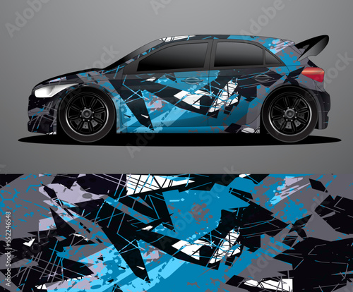 Rally car decal graphic wrap vector, abstract background
