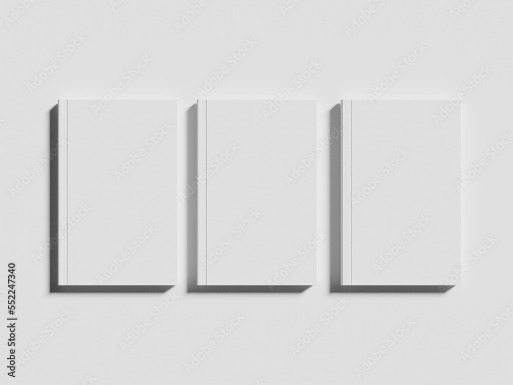 Book mockup template fully white 