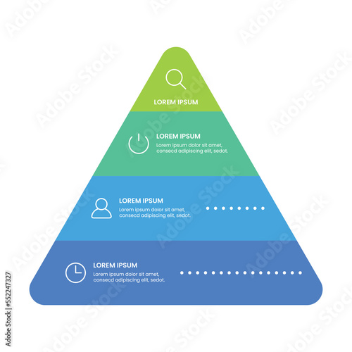 Vector modern triangle shape options infographic elements for business with icons template design