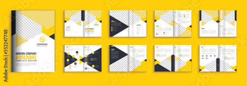 16 page brochure template, Brochure template layout design, Cover design template, Multipurpose template, annual report template, multi-page brochure design, 16 pages a4 editable template