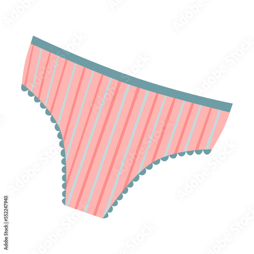 Daily lingerie or bikini vector illustration. Simple or lace female underwear, panties and bras isolated on white