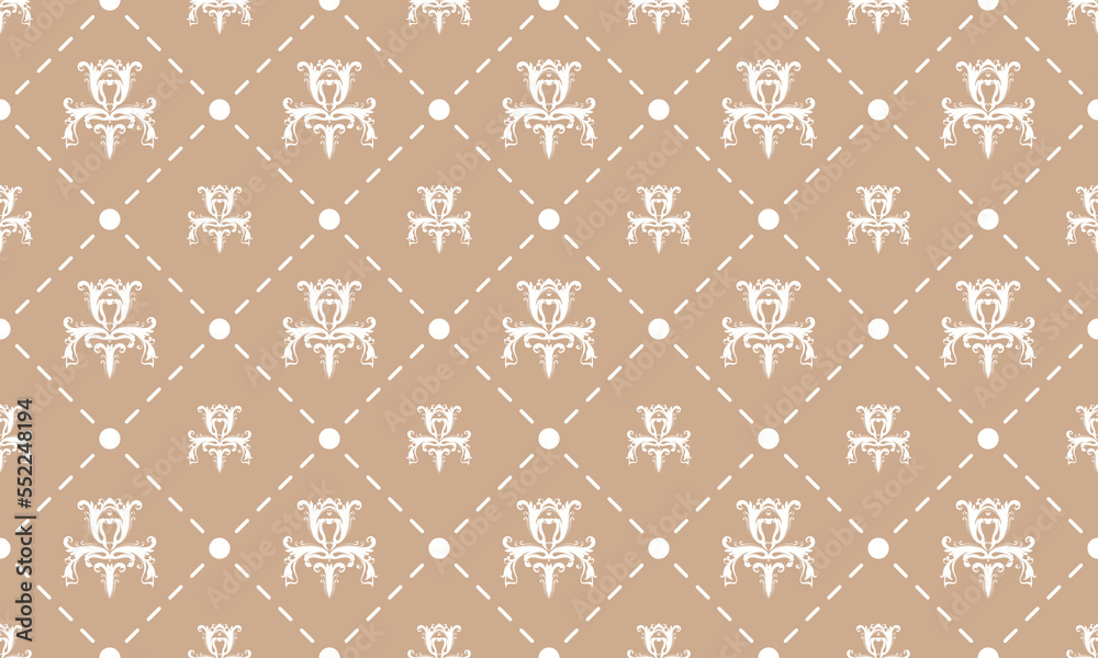 Damask Fleur de Lis pattern meaning vector seamless background