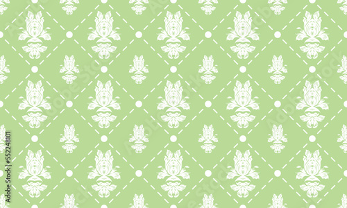 Damask Fleur de Lis pattern meaning vector seamless background wallpaper Fleur de Lis pattern Scandinavian Digital texture Design for print printable fabric saree border.