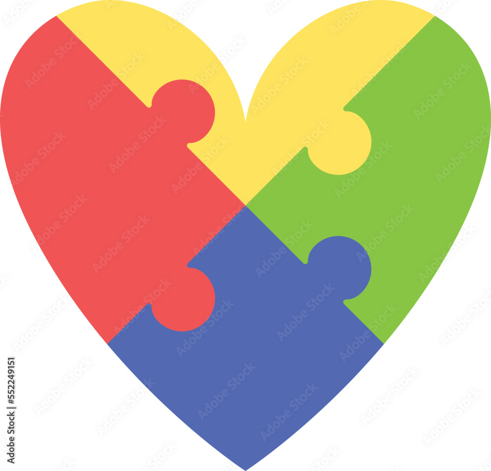  Puzzle Isolated Heart Shape Stock Vector 