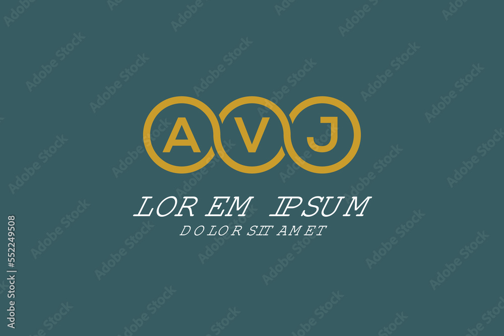 AVJ initial monogram logo vector, AVJ circle shape logo template corporate identity business card
