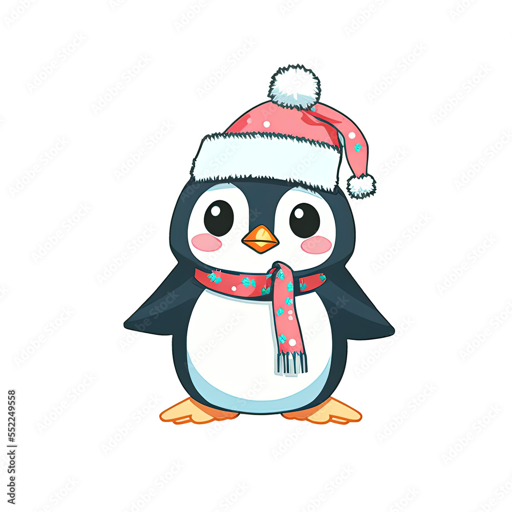 Obraz premium Cute Christmas Penguins
