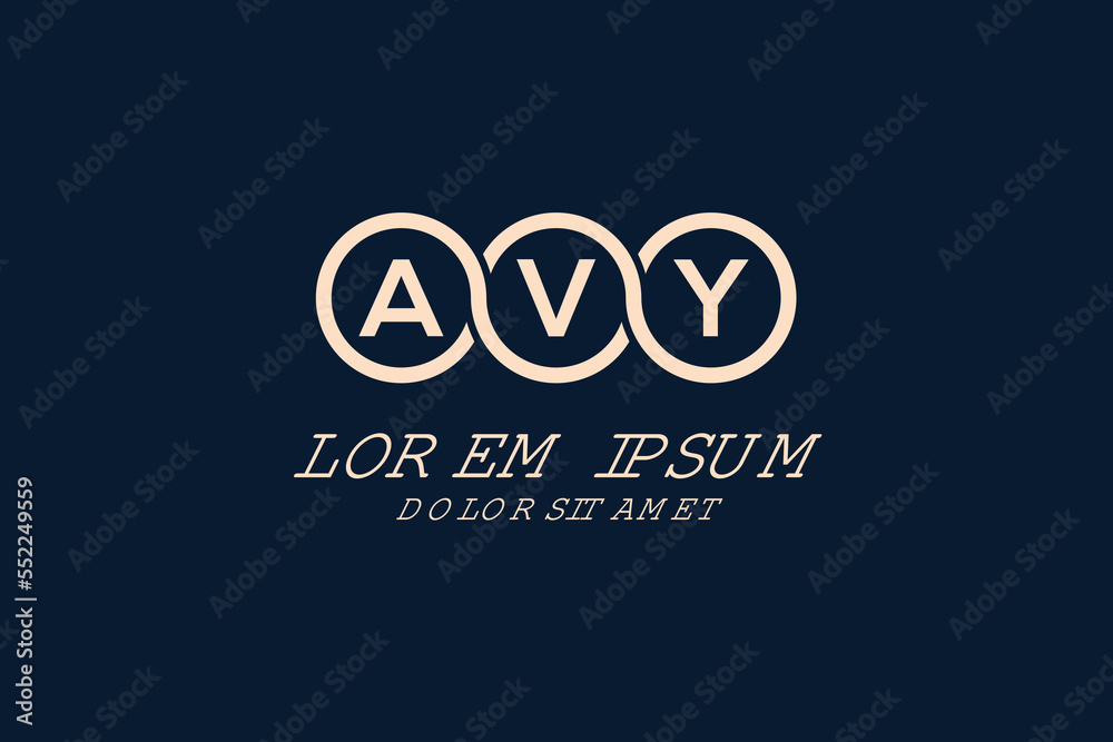 AVY initial monogram logo vector, AVY circle shape logo template corporate identity business card
