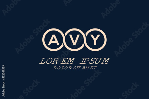 AVY initial monogram logo vector, AVY circle shape logo template corporate identity business card 