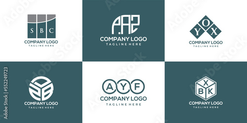 SBD, PBA, YOY, ZDC, AYG, BXL letter logo design. creative initials letter logo concept. photo