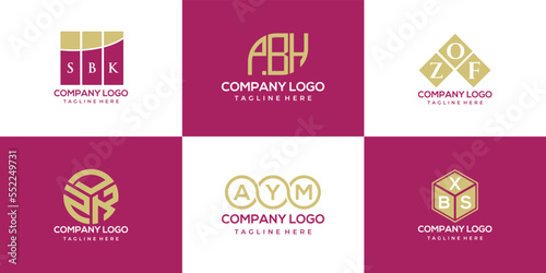 SBI, PBL,ZOA, ZDE, AYI, BXN letter logo design. creative initials letter logo concept.
 photo