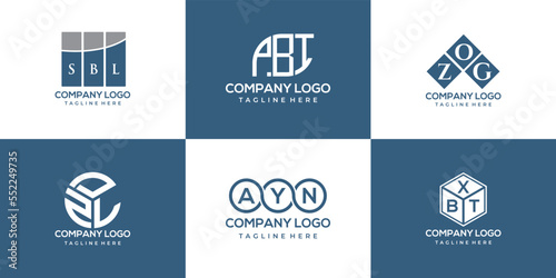 SBL, PBI, ZOG, ZDL, AYN, BXT letter logo design. creative initials letter logo concept.