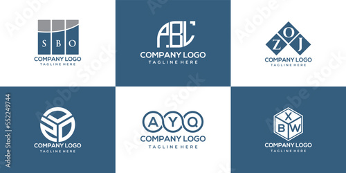 SBO, PBL, ZOJ, ZDO, AYQ, BXW letter logo design. creative initials letter logo concept.
 photo