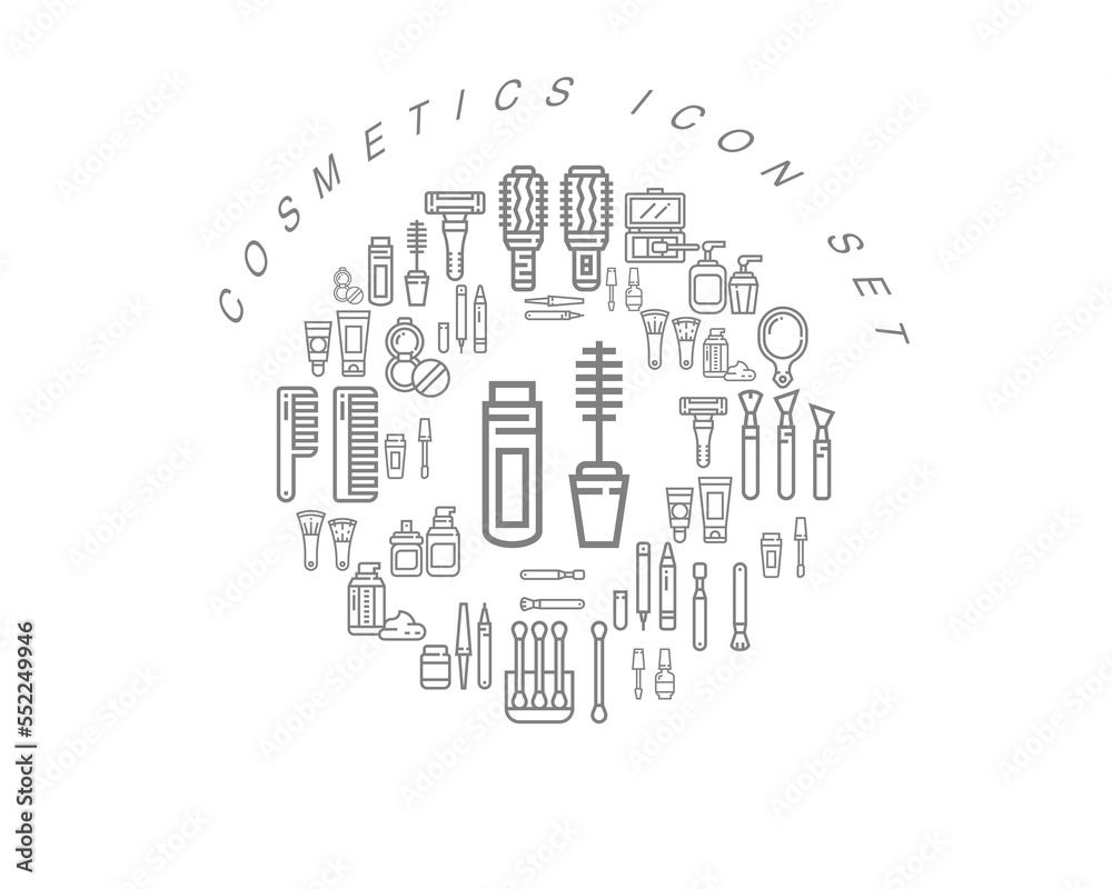 Vector cosmetics flat icon set design