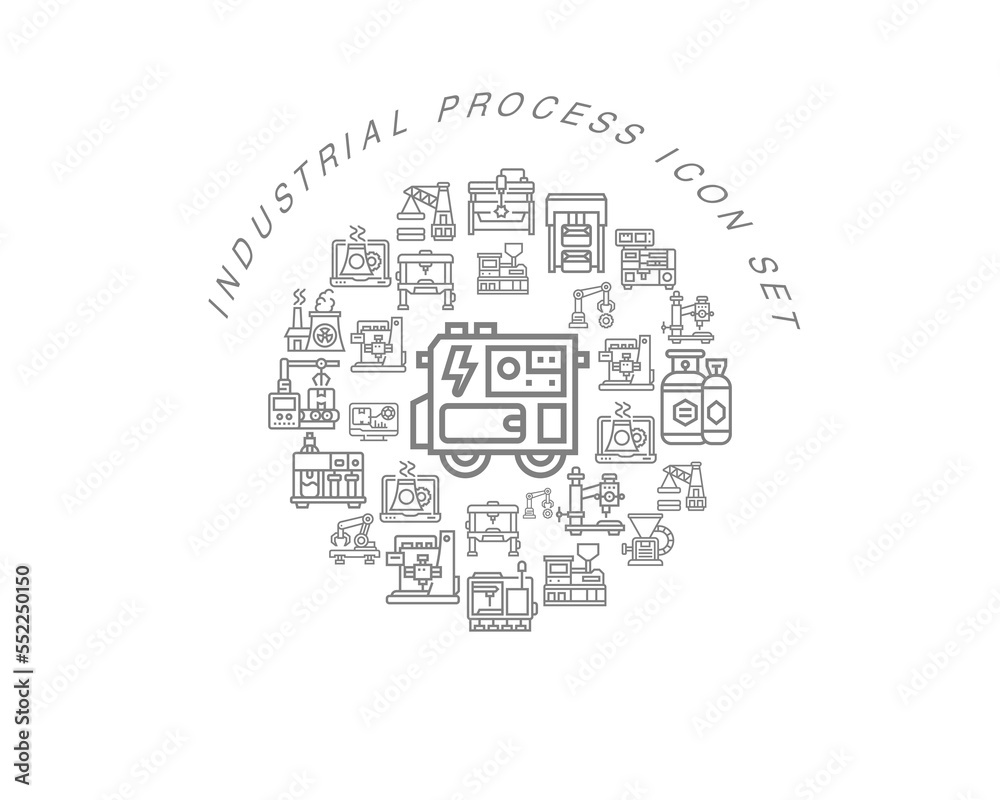 Vector industrial process icon set