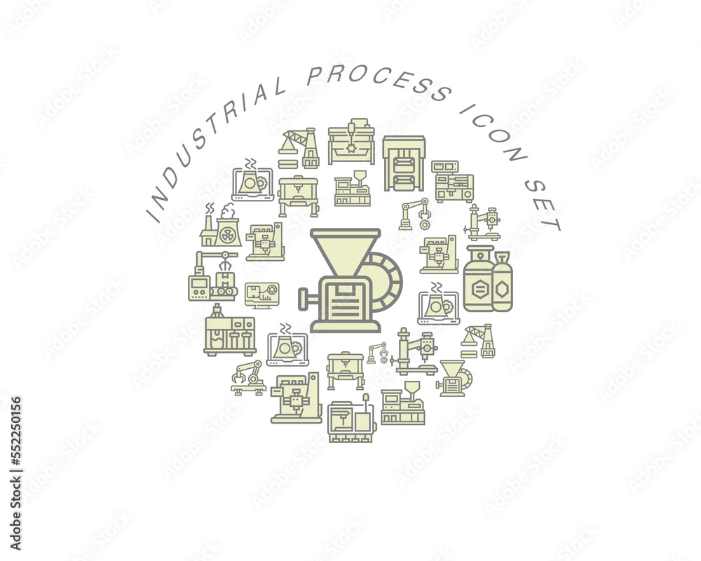 Vector industrial process icon set