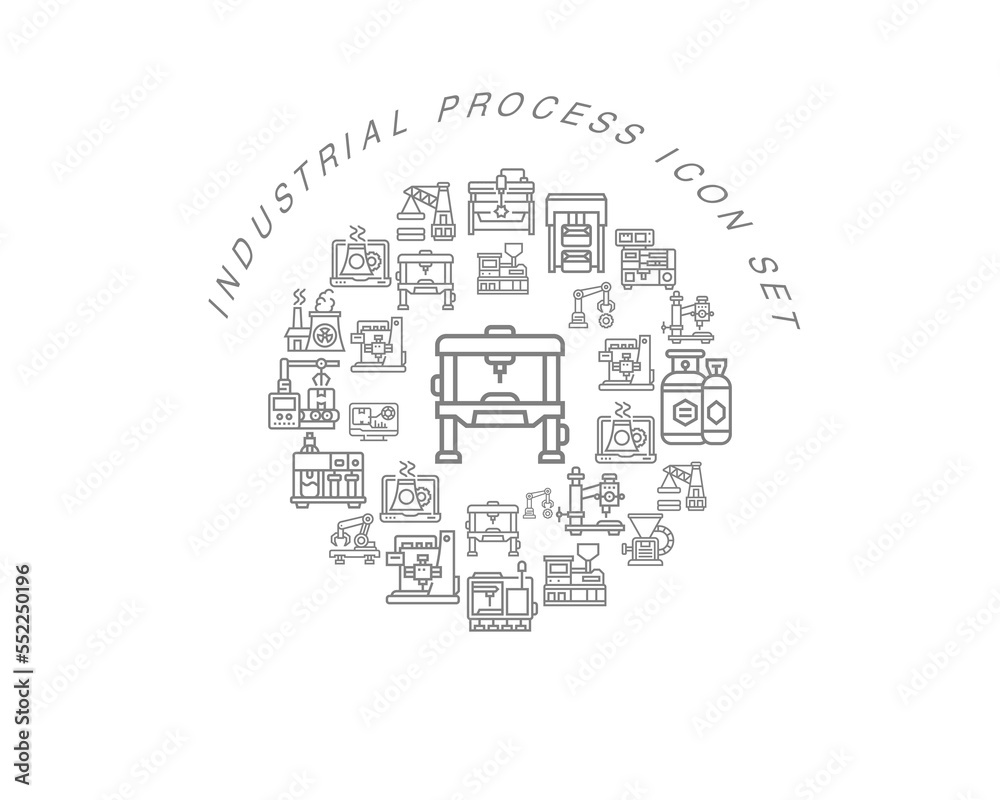 Vector industrial process icon set