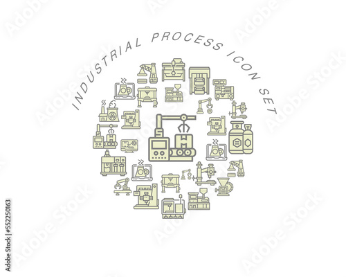 Vector industrial process icon set