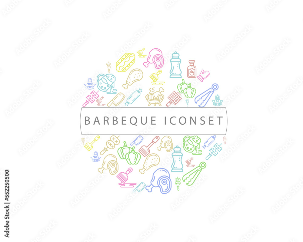 Vector barbeque icon set Vector barbeque icon set